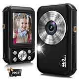 Digitalkamera, Fotokamera Kompaktkamera mit 32GB Karte, FHD 1080P 44MP mit 16-fachem Digitalzoom, Fotoapparat Tragbare Minikamera für Jugendliche, Kinder, Studenten（schwarz）