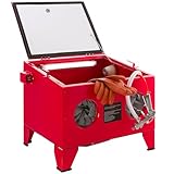 Arebos Sandstrahlkabine 90 Liter | Sandstrahlgerät mit Strahlpistole mit 4 Keramikdüsen | zur Aufbereitung |Arbeitshandschuhe | Sichtfenster inkl. 5 Ersatzfolien