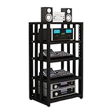 5-stufiger AV-Medienschrank, Komponentenschrank, Gaming-TV-Schrank Und Stereo-Rack-Audioturm Mit Höhenverstellbaren Regalen Aus Gehärtetem Holz For Zuhause/Büro/DJ/Theater ( Color : Color 2 , Size : 5