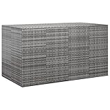 AKUUJJIO Outdoor Möbel Garten Kissenbox PE Rattan 194x100x103cm Grau Möbel