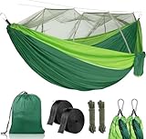 CIRULLI Hängematte mit moskitonetz- 260x140 cm,300lb Traglast,Ultraleicht & Robust,Tragbare Fallschirm Hängematte Doppel Nylon, Hängematte Outdoor für Camping & Garten, Hammock Inklusive Hängeset