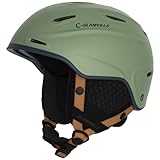 GLAMVILLA Skihelm Snowboardhelm für Damen/Herren, Verstellbar Unisex Schutzhelm für Skifahren/Snowboarden,Schneesporthelm mit Verstellbares Belüftungssystem (M, Grün)