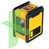 Cross Line Laser Spirit Level (Vertical/Horizontal) self-levelling Green Laser Laser Wasserwaagen Working Range: 15 m, IP54 for Construction Sites/Interior Decoration