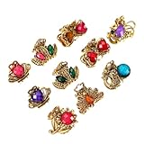 HAMPPLIES 10 Stück Teiliges Mini Haarklammern Damen Retro Haarspangen Acryl Strass Kleine Haarclips Robust für Alltag Styling und Geschenk