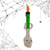 Evember Skelett-Kerzenhalter-Licht, Skelett-Geister-Hand, Kunstharz, gruselige Kerzenhalter-Lichter – realistische Halloween-Kerzen, flammenlose LED-Halloween-Kerzen für Zuhause, Bar, Dekoration
