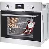 Bomann® Einbaubackofen mit Grill, Heißluft & Ober-/Unterhitze | Backofen 56L Nutzinhalt | Ofen mit 50°C - 250°C Bereich & Touch Control | Oven mit 9 Backofen-Funktionen | EBO 7909 IX