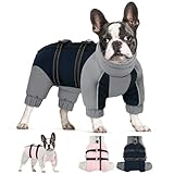 SUNFURA Ganzkörper-Hundemantel für kleine Hunde, warme Fleece-Hundejacke, vierbeinige Hunde-Wintermäntel mit Leinenring, reflektierender Rollkragen-Hunde-Schneeanzug Puffer Dog Schneejacken für kleine