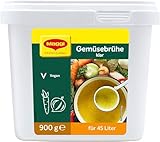 MAGGI Professional Klare Gemüsebrühe, vegan, Ergiebigkeit 45L, 1er Pack (1 x 900g GastroBox)