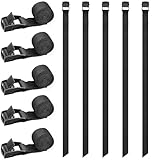 RIO Direct 10 Stück Spanngurt kurz 50cm, Spanngurte Fahrradträger, Schwarze Kurze Zurrgurte mit klemmschloss, Kleine Spanngurte, für Fahrrad, Sackkarre, Motorrad, Gepäck