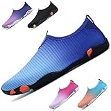 WateLves Badeschuhe Damen Herren Wasserschuhe Schwimmschuhe Strandschuhe Aquaschuhe Schnell Trocknend Surfschuhe Unisex Sommer(Blau 42)