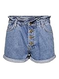 ONLY Damen Denim Jeans Shorts | Kurze Bermuda Pants Sommer Hose | Paperback mit elastischem Bund ONLCUBA, Farben:Blau-2, Größe:S
