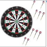 ASIAD Dartscheibe Mit Pfeilen,Profi Dartscheibe,Dartscheibe Steeldartscheibe Mit 6 Dartpfeile Aus Metall, Klassische Dartboard Dartscheibe Set Für Erwachsene,18 Zoll.