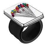 Yuannee Nadelkissen,Armnadelkissen Magnetisch Nadelkissen Handgelenk Magnetisches Handgelenk Tragbares Armnadelkissen für Näharbeiten und Friseurbedarf (Schwarz)