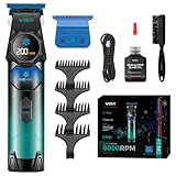 VGR 946 Haarschneidemaschine Profi für Männer, Kabelloser Trimmer Herren mit Klinge Aus Blauem Keramikpulvermetallurgisch und Kühlfunktion, Haartrimmer Herren mit 8000 U/Min Motor und LED Display