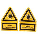 TOPPERFUN 2stücke Sicherheitsaufkleber Laserwarnung Warnschilder Für Fabriklaser Sicherheitszeichen Vorsichtsaufkleber Lasersicherheitsschild
