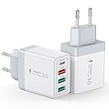 40W USB C Ladegerät, Schnellladegerät 2er-Pack 4 Port USB Adapter USB C Ladestecker für iPhone 15 Pro Max/11/12/13/14, XS/XR/X, iPad, Samsung, Google, Tablet, Android, Handy Ladegerät