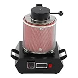 Schmuck Gold Schmelzofen, Gerillter Graphit-Schmelztopf Elektrische Schmelzofen Safer Rot 3 Kg 1500-2000w für Silber (EU -Stecker 220 V)