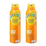 Sundance Transparentes Sonnenspray LSF 30 Sport 2 x 200ml Mit Lichtschutzfaktor, Ohne Farbstoffe, Wasserfest