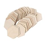 GAOSHA Sechseckige Holzspäne aus Lindenholz, sechseckig, unlackiert, Verzierungen, Kunsthandwerk, 50 Stück