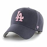 '47 MLB Los Angeles Dodgers MVP Unisex-Baseballkappe, Verstellbar, Hochwertiges Design und Verarbeitung, Pink Logo, Navy Blue