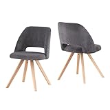 B&D home Esszimmerstuhl MARY 2er Set | Cord Schminktischstuhl Küchenstuhl Polsterstuhl für Küche, Wohnzimmer, Esszimmer, Büro | modern Landhaus Design | Anthrazit, 11133-ANTR-2