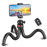 CIRYCASE Flexibler Handy Stativ, Mini Selfie Stick Stativ für Smartphone mit Kabelloser Fernbedienung, 360° Drehbar Tragbarer Kamera Stativ Handy-Foto & Videokits Kompatibel mit iPhone, Galaxy, Kamera