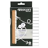 Westcott Kreide 12 Stück Weiss | 12er Pack Tafelkreide mit 1,2cm ⌀ in deckendem Weiss | staubarm & leicht abwischbar | 8,5cm lange Kreidestifte | E-744982 00