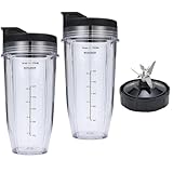 Ersatz-Mixbecher, Kompatibel Mit Ninja, BN801 – 24 Oz Becher Mit 7 Lamellen, Teile A6HB