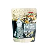 Riga - Premium-Menü für Großsittiche - Mischung aus Körnern, Getreide und Pflanzlichen Proteinen - Tri-Nutrition-Konzept - Fördert eine Optimale Darmfunktion - 1 kg