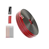 7,62 Meter 2x0,5 mm² Lautsprecherkabel/OFC Boxenkabel 2 adrige PVC Litze Elektrischer Draht rot/schwarz for LED Streifen/Lampen/Audio Speaker Kabel/HiFi Cable/Heimwerker/Stereoanlage Meterware