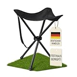 Dreibeinhocker faltbar 550g ultraleichter Camping-Hocker, 3-Bein Klapphocker, 40cm Höhe, 30cm Sitzfläche bis 100kg belastbar, tragbarer Festival Sitz für Messen, Festivals & Outdoor Wanderung