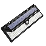 BESPORTBLE Solarleuchte mit Bewegungsmelder und 118 Leds Kabellose Wandleuchte für Garten und Terrasse Umweltfreundliche Solar Außenbeleuchtung mit Sensorfluter
