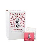 Afro Tea Fruit Fields (Aromatisierte Früchteteemischung), Premium Tee in 15 Musselin-Teebeutel, je 2,5g, handgenäht. Erlesene Pflanzen bester Qualität - koffeinfrei