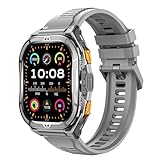 AngLink AegisX5s – GPS-Sportuhr Quadratisch mit Pulsuhr am Handgelenk, Wasserdicht 5 ATM, OLED-Display, Smartwatch für Laufen, Radfahren, Schwimmen, Smartphone-Benachrichtigungen (Schwarz)