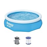 Bestway Fast Set Aufstellpool-Set mit Filterpumpe Ø 305 x 76 cm, blau, rund