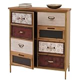 Mendler Apothekerkommode HWC-O79, Schrank Highboard Staufächer, Vintage Shabby-Look 94x80x35cm, rot/blau