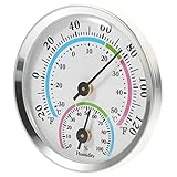 Yardenfun Hygrometer und Thermometer für Innen und Außenbereich Digitales Hygrometer zur Automatischen Messung von Temperatur und Luftfeuchtigkeit Batteriefrei