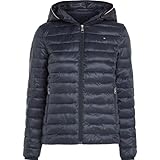 Tommy Hilfiger Damen Daunenjacke Padded Global Stripe Jacket mit Kapuze, Blau (Desert Sky), XXL