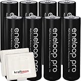 8er Pack Panasonic Eneloop PRO XX AA/Mignon Akkus 2550 mAh Hochleistungs NI-Mh Akku Batterien in Kraftmax Akkubox V5