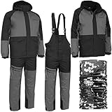 Mega Fishing Kinetic Polar Winter Angelanzug - Thermoanzug Outdoor Anzug 2-Teiler Jacke + Hose + Gratis Multituch (L)