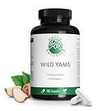 Yams | 180 Kapseln | Hochdosiert mit 1100mg pro Tagesdosis | Vegan | Ohne Gentechnik | 220 mg Diosgenin pro Tagesdosis | 3 Monate Vorrat | Green Naturals®