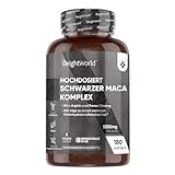 Maca Kapseln - 5550mg pro Kapsel - 6 Monate Vorrat - Schwarzer & Gelber Maca Komplex mit L-Arginin, Panax Ginseng, Schwarzer Pfeffer & Zink - 180 Kapseln - WeightWorld