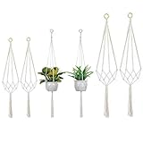 ZenithFast 6Pcs Makramee blumenampel,Blumenampel hängend innen,Hängetopf für Pflanzen 80/90/100cm,Blumenampel innen,makramee wandbehang Geeignet für Decken, Balkon und Terrasse