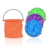 4 Stück Faltbarer Eimer, Multifunktionaler Kleiner Eimer 2L Klein Angel Eimer Wassereimer Tragbarer Falteimer Kotzeimer Collapsible Bucket für Strand, Mal und Camping