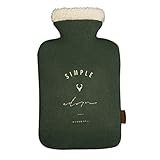 BDSHGRDH Wärmflasche, Wärmflaschen Klassische Gummi-Wärmflasche mit Strickbezug, Wärmbeutel, wiederverwendbar, tragbar, mit Wärmwasser gefüllte Wärmflasche, Wärmbeutel(Groen,S)