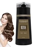 Nova Haarfärbe-Shampoo – 200 ml Nova Haar-Shampoo, Haarfärbe-Shampoo für graues Haar, Nova Instant-Haarfärbe-Shampoo, langanhaltendes Haarfärbe-Shampoo für Männer und Frauen