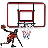 GFLCWYP Basketballkorb Zum Aufhängen 44 X 28 Zoll, Höhenverstellbares Basketball-Rückbrett Und Felgenwandhalterung, Basketballkorb Outdoor Wandmontage, Basketball Korb Einfach Installieren