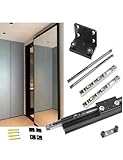 Schiebetürbeschläge-Set, robuste Schiene mit verstellbaren Rollen für Innenbereich, Scheunentüren, Schlafzimmer und Schränke