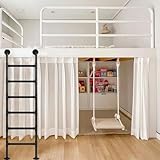 DUANHOZ Robuste, bodenstehende Dachbodenleiter für Etagenbetten, 150 cm, Notfall-Feuerleiter, Kletterleiter für den Innen- und Außenbereich, Schwarz