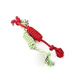 Hundespielzeug für Welpen, Hunde, Baumwolle, geflochtenes Knochen-Seil, Kauknochen, gebunden, zufällige Farbe.
